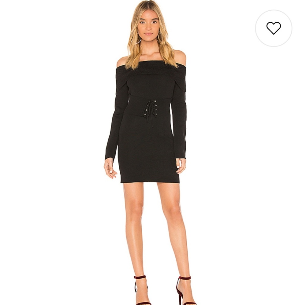 New Minkpink hold tight corset knit dress black